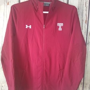Temple University Under Armour Full Zip Cold Gear Hooded Jacket (L)